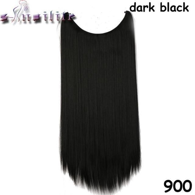 Synthetic Clip-in One Piece 20 inches Invisible Wire No Clips Hair Extensions #16 / 20inches - DiyosWorld