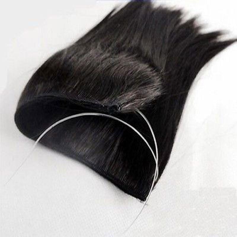 Synthetic Clip-in One Piece 20 inches Invisible Wire No Clips Hair Extensions - DiyosWorld