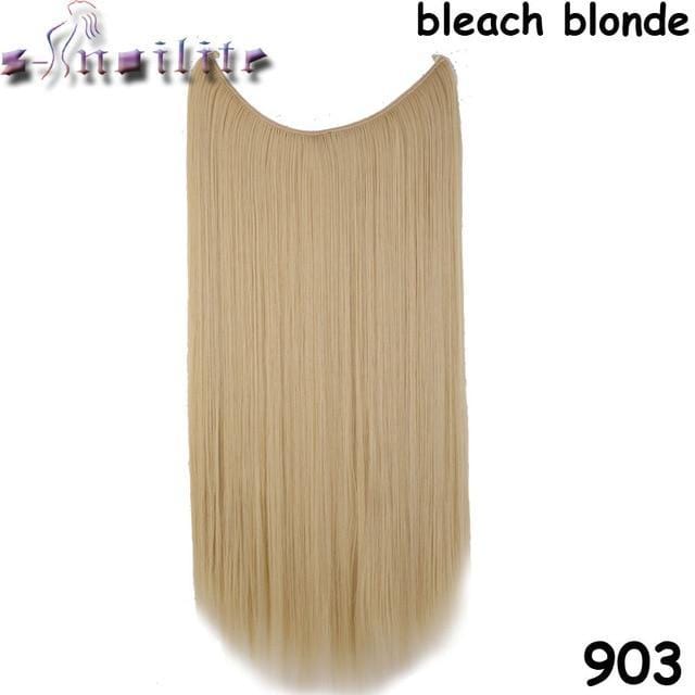 Synthetic Clip-in One Piece 20 inches Invisible Wire No Clips Hair Extensions #22 / 20inches - DiyosWorld