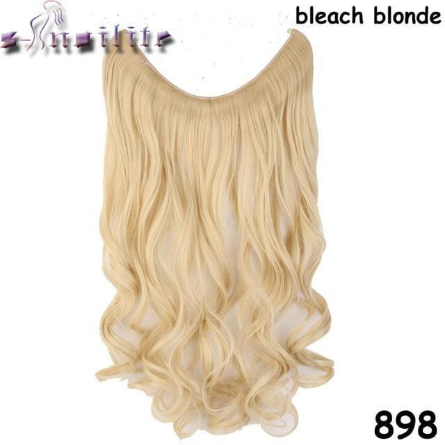 Synthetic Clip-in One Piece 20 inches Invisible Wire No Clips Hair Extensions #3 / 20inches - DiyosWorld