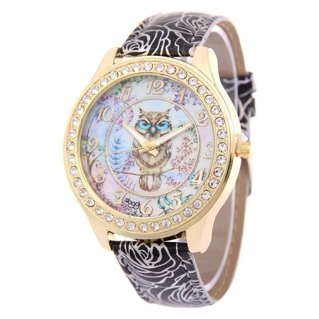 watches Luxury Designer Owl Watch Black - DiyosWorld