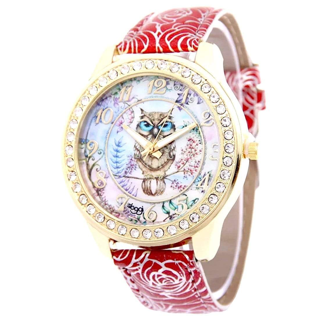 watches Luxury Designer Owl Watch Red - DiyosWorld